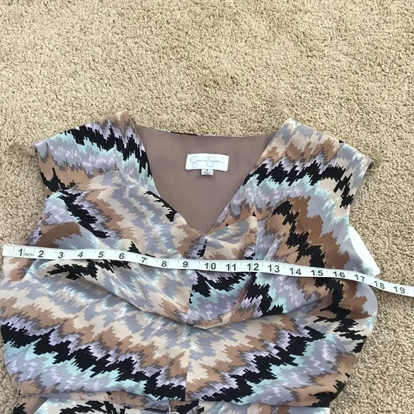 Jessica Simpson SZ 4, peach combo cowl neck dress - Picture 7 of 9